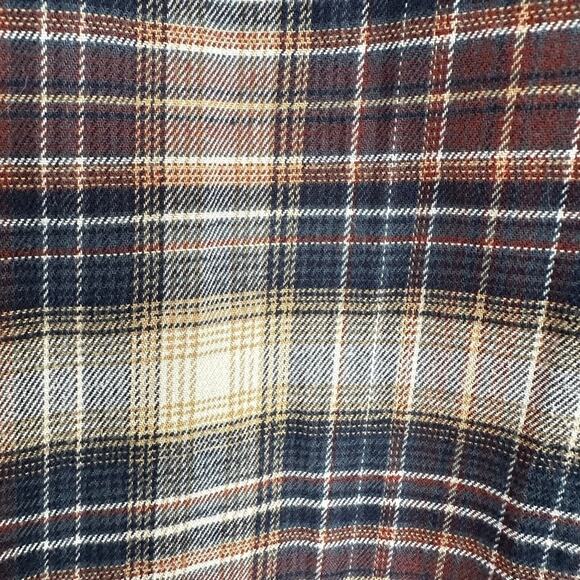 Carhartt Woman's Plaid Flannel Shirt Button Front Long Sleeve SMALL Brown Blue - Picture 4 of 9